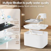 4L Wireless Pet Fountain Stainless Steel Automatic Cat Water Fountain
