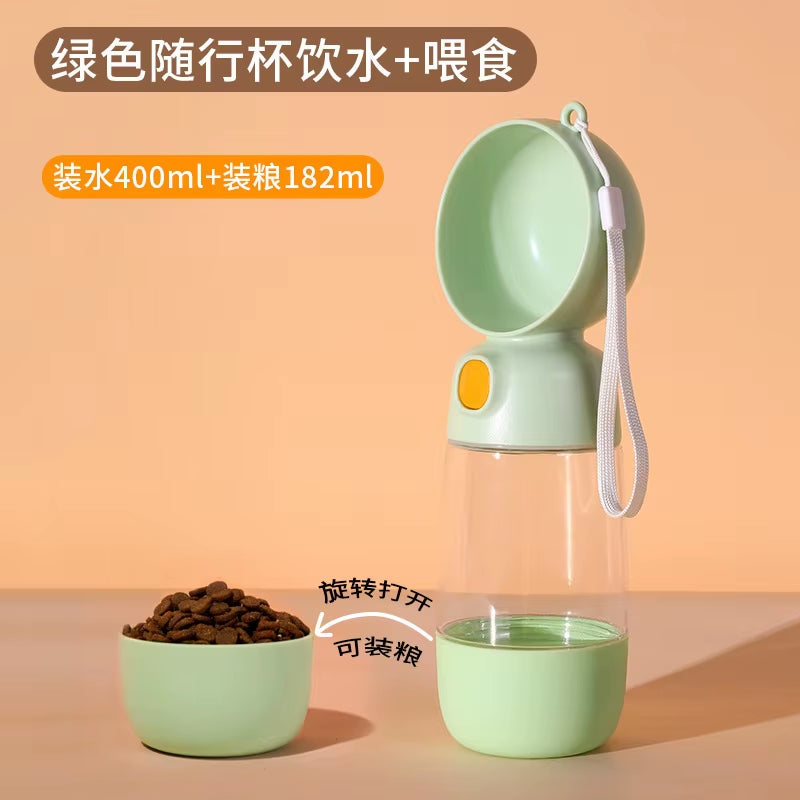 Plastic Pet Water & Food Bowl 3-In-1 Outdoor Portable Multi-Functional Dog Travel Bowl