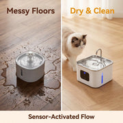 Professional Antimicrobial Mute Smart Pet Water Dispenser Wireless Battery 4L Large Capacity Cat Drinking Fountain Stainless
