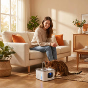 Professional Antimicrobial Mute Smart Pet Water Dispenser Wireless Battery 4L Large Capacity Cat Drinking Fountain Stainless